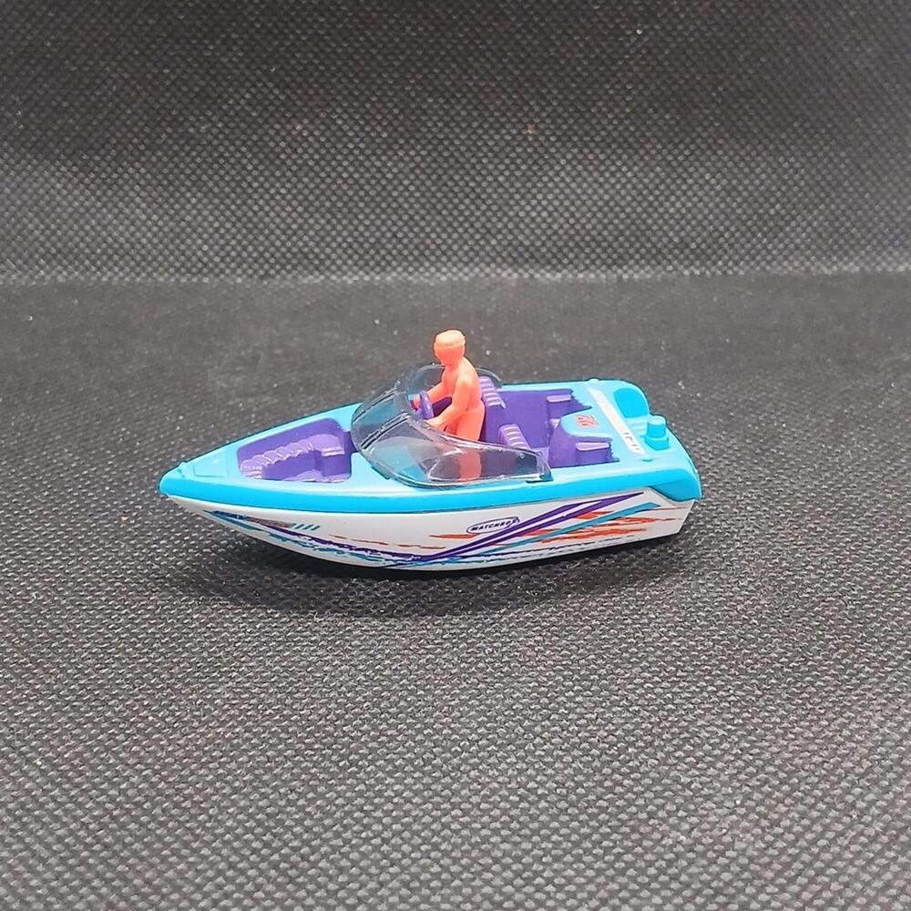 Wavege Ski Boat Diecast Matchbox Scale Vintage 1998 Toy Car Cars Mattel Blue